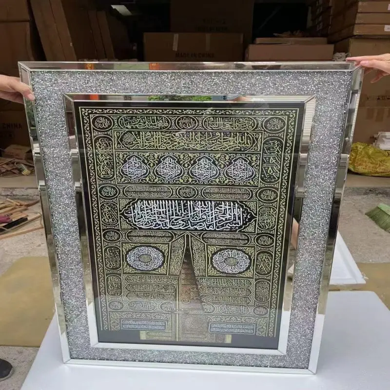 Modern Gold Crush Diamond Photo Frame Set New Modern Home Furniture Living Room Decor Square Glass Metal Picture Frames Crystal