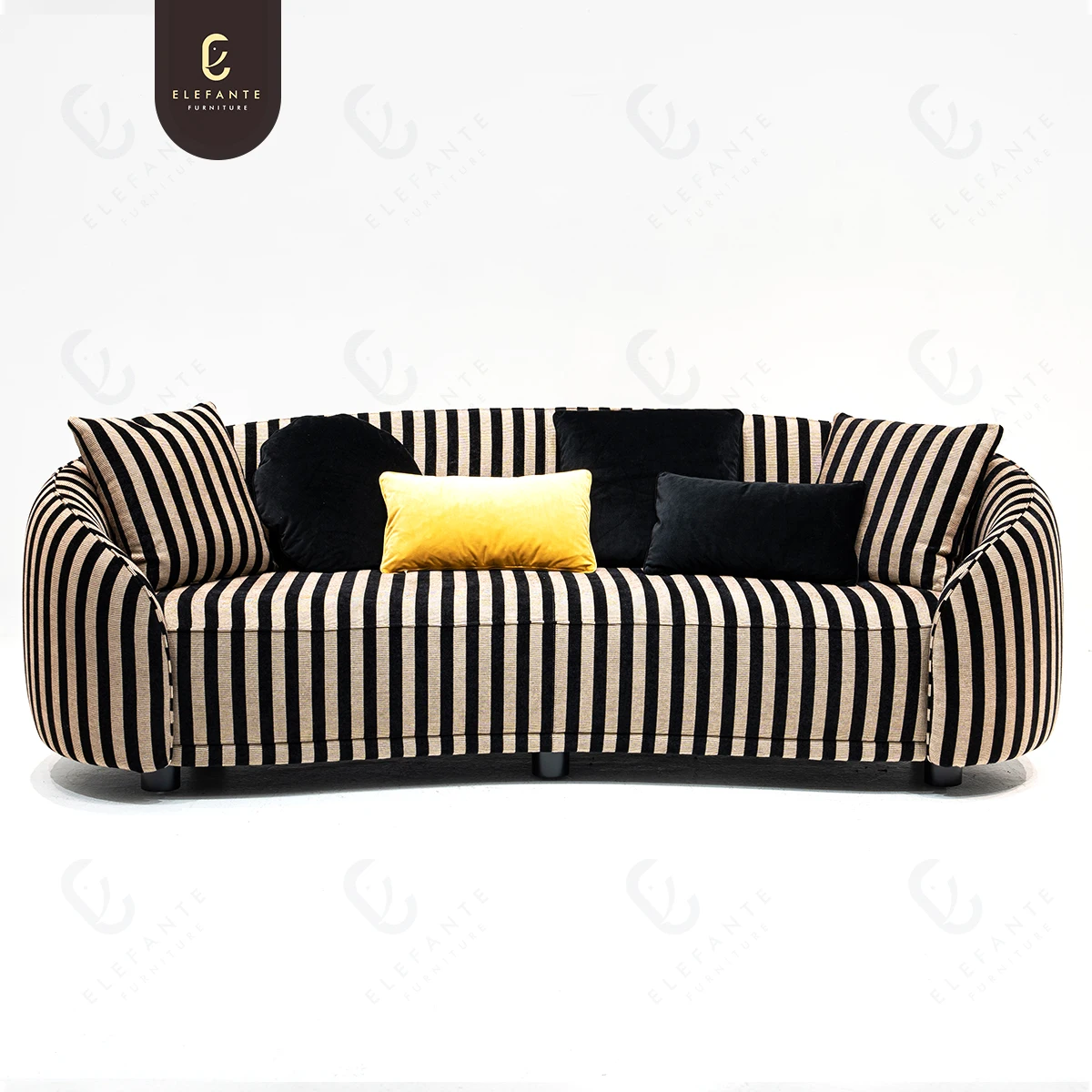 Modern Fabric Section Sofa Set Furniture Living Room Stripe Sofa