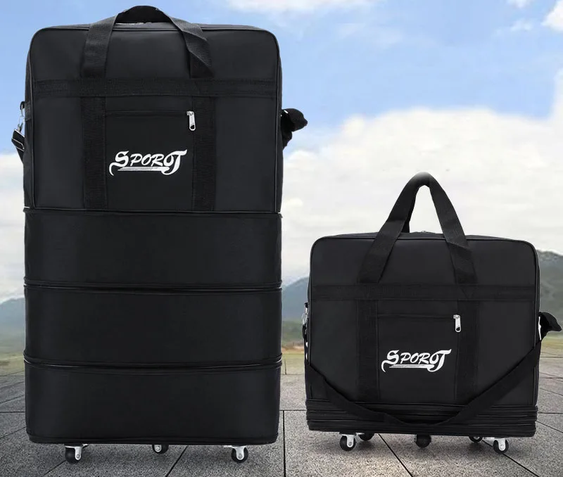 Hot sale expandable Foldable Lightweight Weekend Overnight Business Travel Suitcase Rolling Wheels Duffel trolley Bag