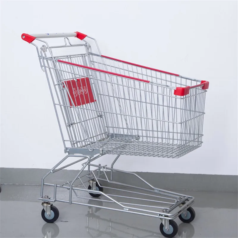 GuanRiver  customized  metal portable supermarket store shop shopping cart 100L cheap Asian shopping trolley