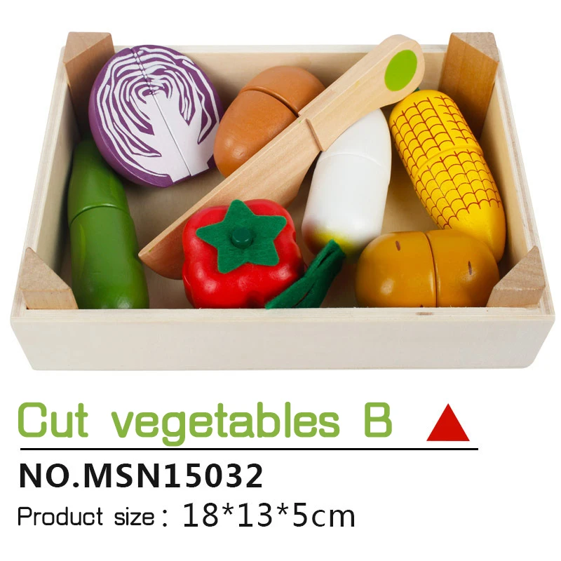 Manufacturer Direct Sell baby kitchen wooden toys kids fruits cutting game montessori toys for baby
