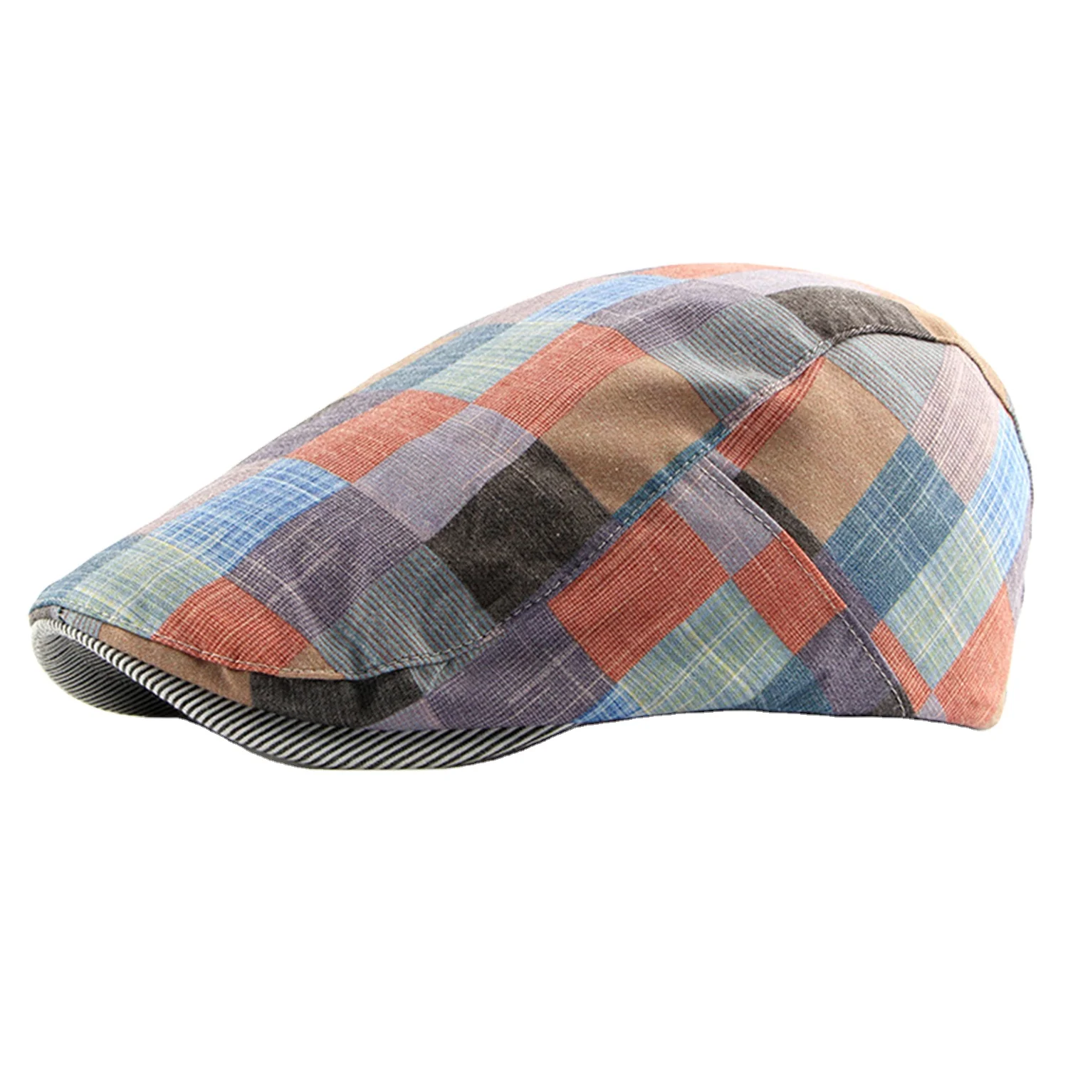CLIMATE Men Women Plaid Berets Hat Colorful  Women Men Berets Flat Cap Adjustable Checks Flat Caps Beret