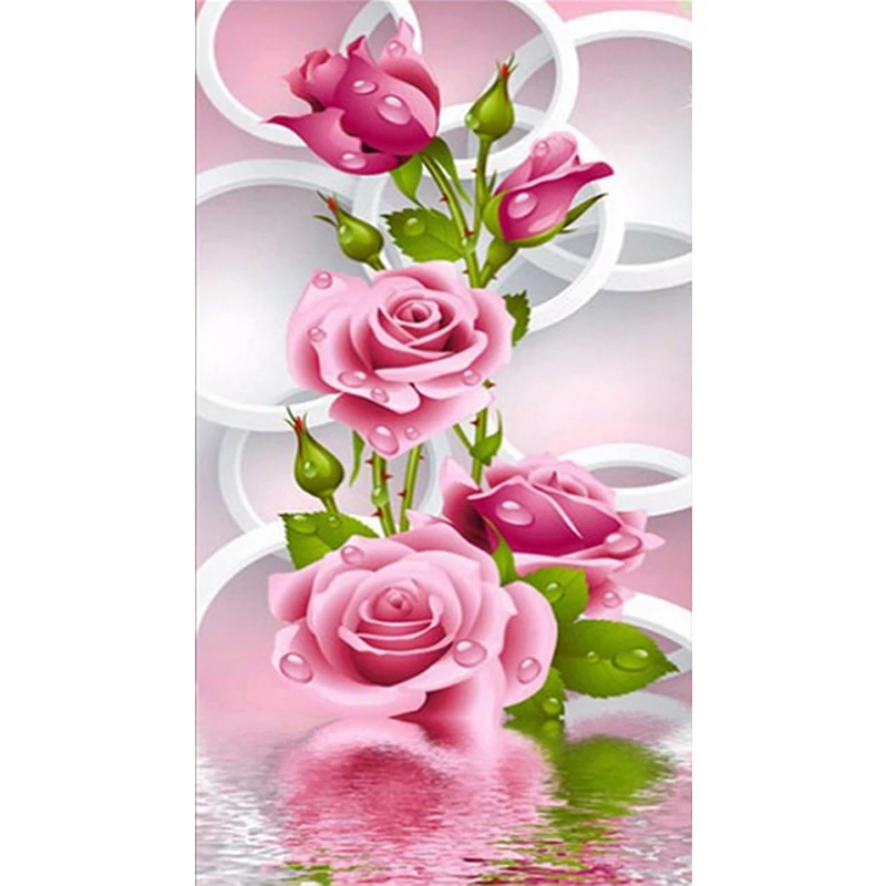 
Wholesale 5D Diy Rose Flower Diamond Painting Cross Stitch Full Drill Mosaic Picture Diamond Embroidery Home wall 