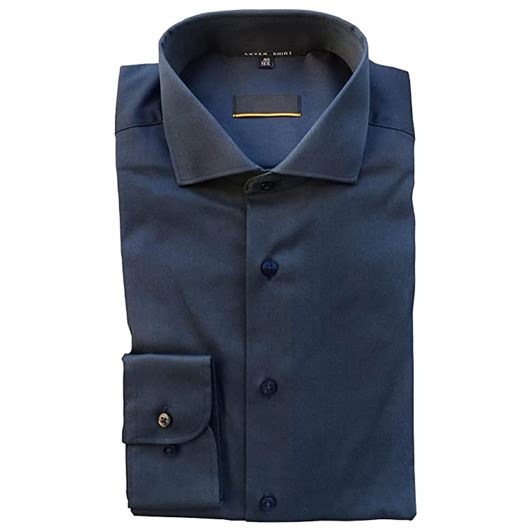 Men Soft Material Long Sleeve Plaid Collar Shirts Slim Fit Cotton Non-iron Comfort Business Shirt