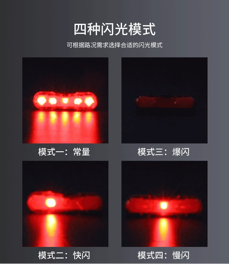 Super Bright  Rotate 360 Degrees Cycling Night Led Taillight Rear Bicycle Light