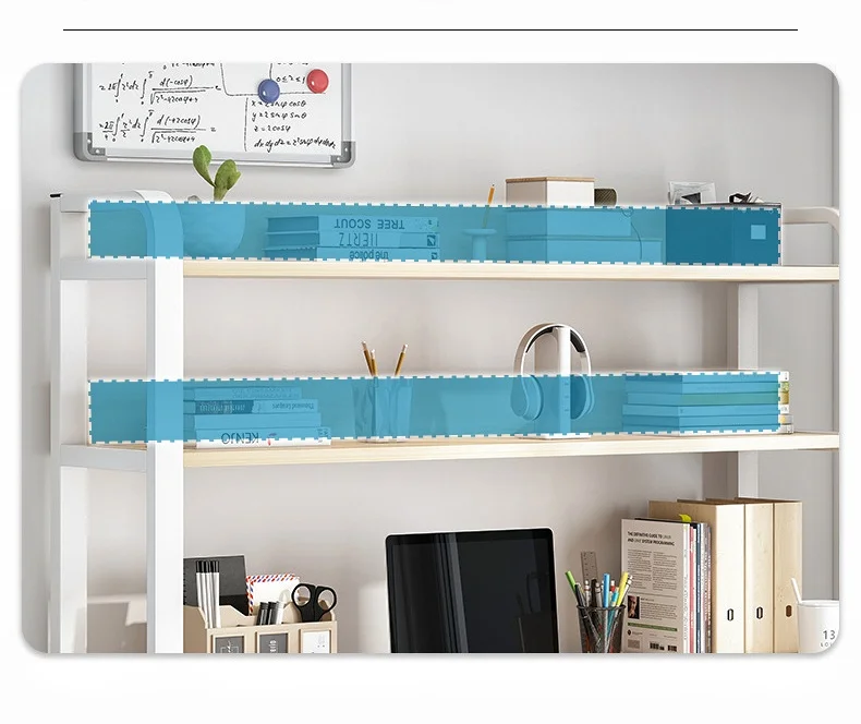 Modern Simple Style Table with Storage & Shelves Study Desk with Bookshelf Writing Study Work Table Kids Study Desk for Bedroom