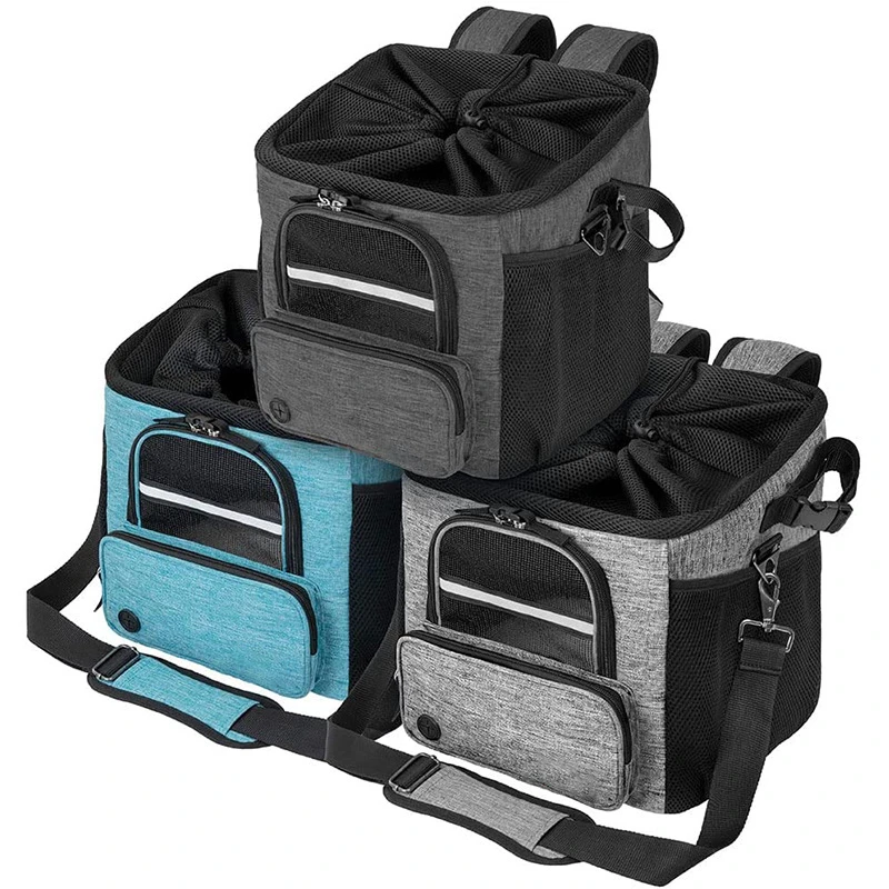 Folding dog bike basket pet dog basket bike handlebars basket ventilated bike backpack