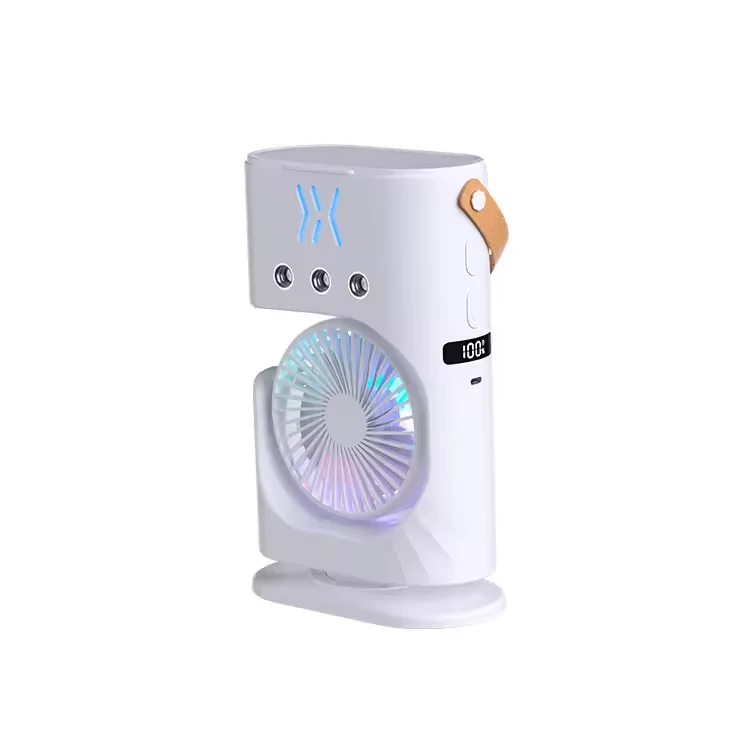 500ML Water Tank Desktop Fan 3 gears Adjustment Desk Fan Portable Water Mist Spray Air Condition Cooler Table Fan With LED