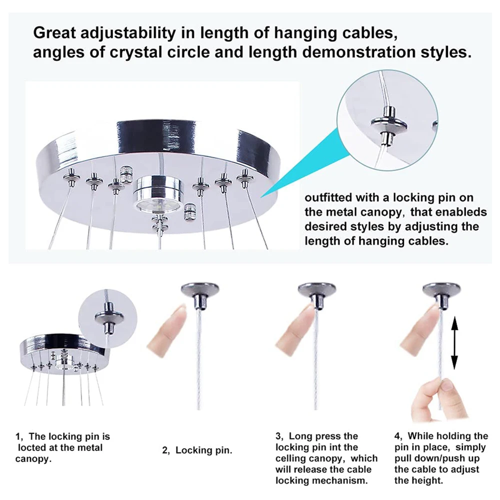 Modern Design Clear glass Staircase Pendant Lamp LED crystal Chandelier Hotel Home Decoration annular pendant lamps