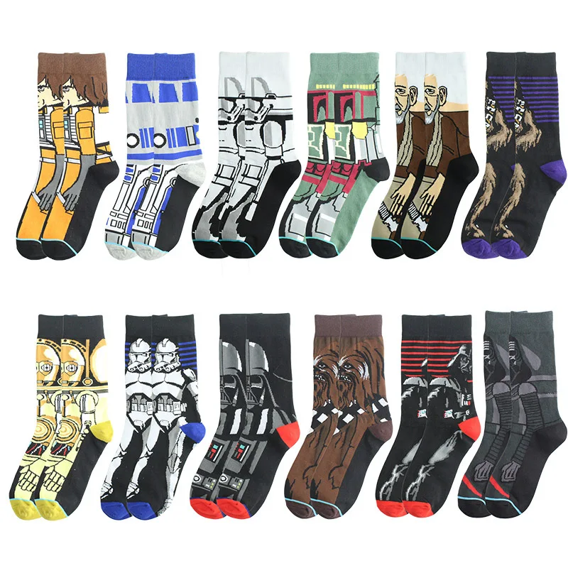 Custom Logo Happy Socks Cartoon Funny Happy Socks Various Styles Cotton Crew Men Fashion Dress Socks