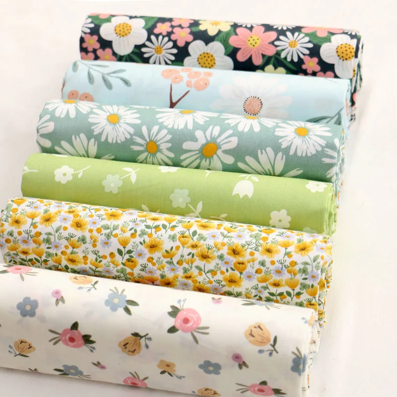 No Moq Floral Print fabric pure 100 cotton baby twill fabric DIY patch work for  quilt cover sheet bed
