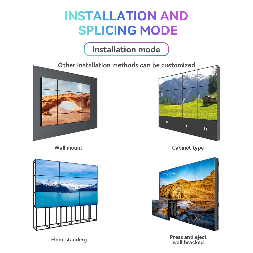 46 49 55 65 inch Ultra Narrow Bezel Multi Screen LCD Video Wall with Professional Video Wall Processor