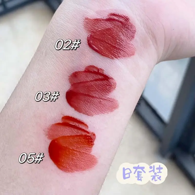 HERORANG 3pcs/set Lip Glaze Set Lipstick Velvet Matte Fashion White Matte Long-lasting Waterproof No Smudged