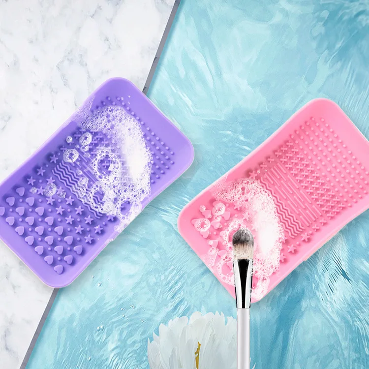 
Wholesale Makeup Tools Popular Beauty Cosmetic Pad Washing Scrubber Silicone Makeup Brush Cleaner Mat 