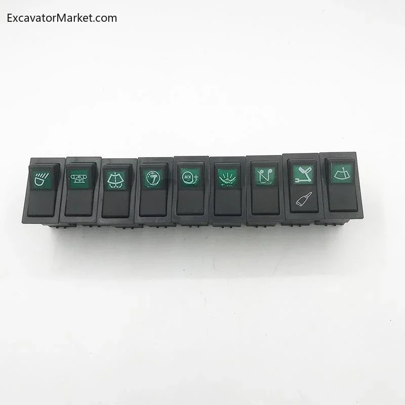 For  excavator accessories Volvo Lingong EC140 210B 240B 360 wiper headlight switch button button accessories