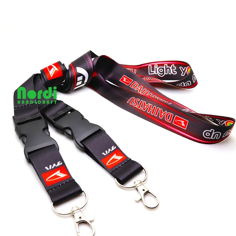 High Quality Custom Sublimation Printed Polyester Neck Lanyard Offset and Digital Printing Lanyard With Plastic Buckle