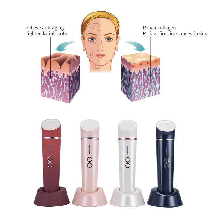 4 In 1 Beauty Device Red&blue Light Therapy Skin Rejuvenation Tightening Eye Care Facial Cleansing Face Lift Face Massager