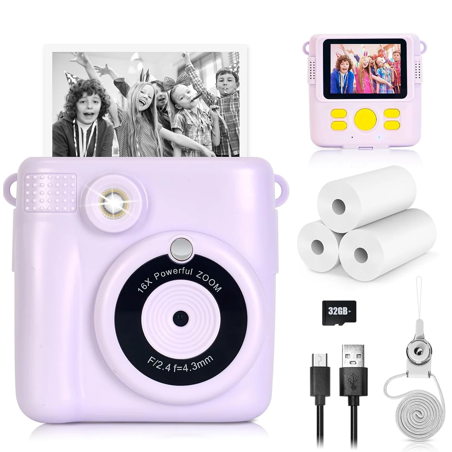 ET Kids Camera Toy for Girls Boys Children Digital Video Camcorder Camera with 32G SD Card Best Christmas Birthday Gift for Kids