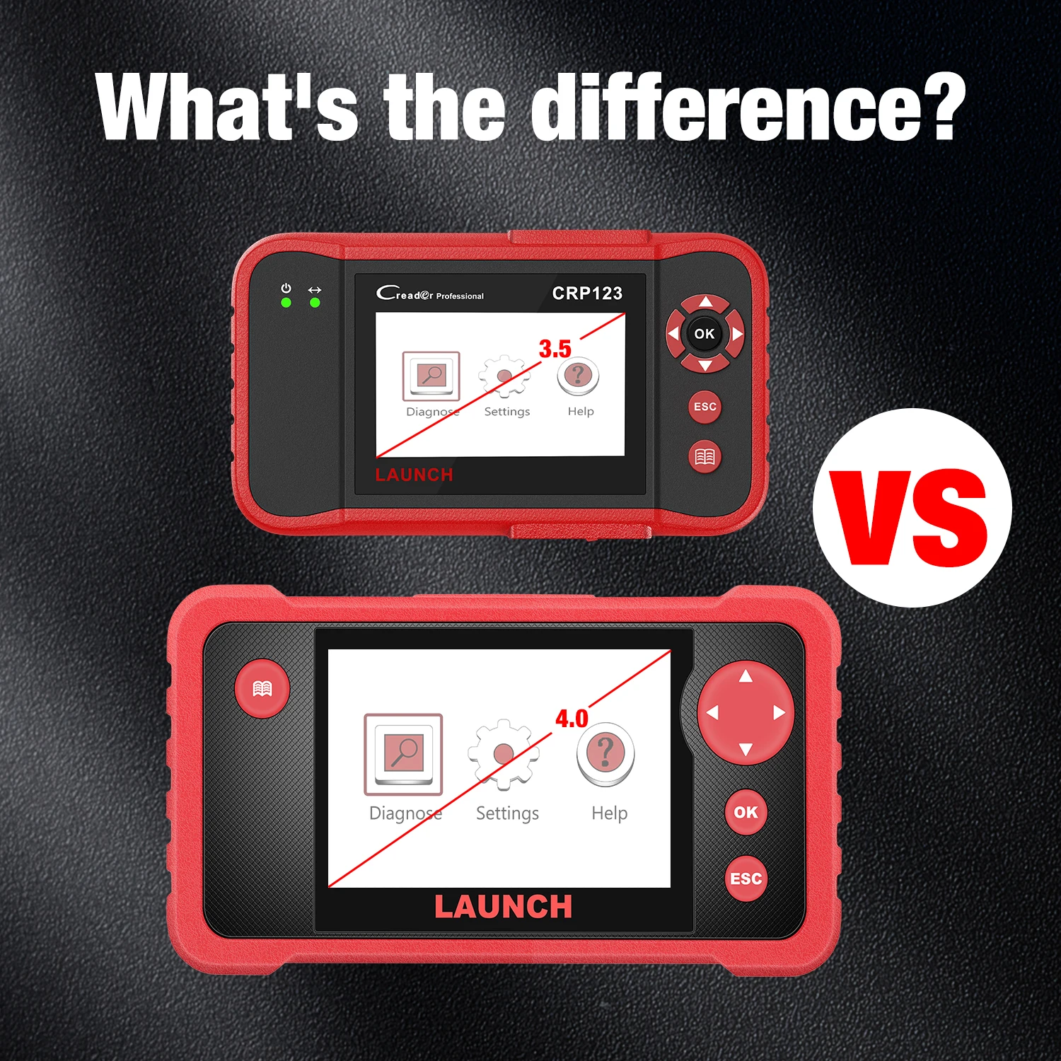 New Arrival Launch CRP123 V2.0 Car OBD2 Scanner Four System Elite Code Reader 4 Inches AT ABS SAS SRS Analyzer Auto Diagnostic