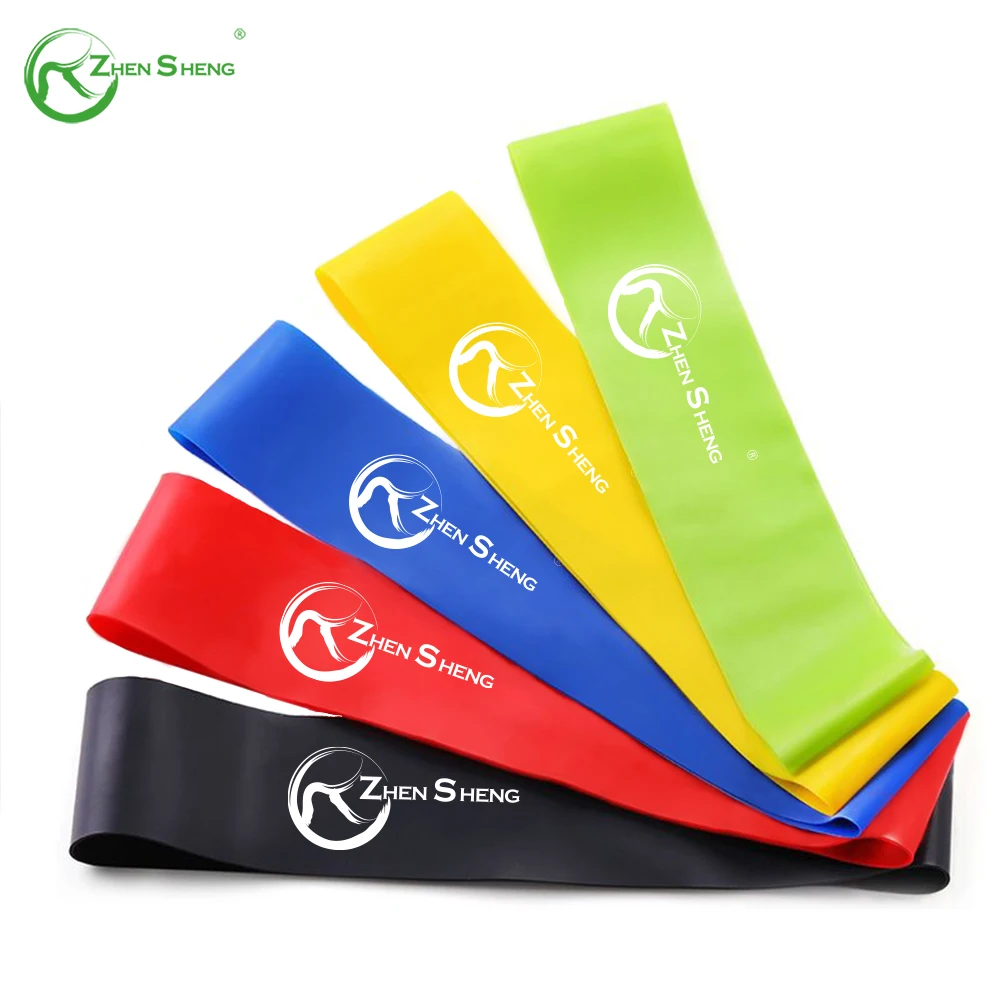 Zhensheng Brand New Custom printed Short Mini Elastic Hip Leg Exercise resistance loop bands workout
