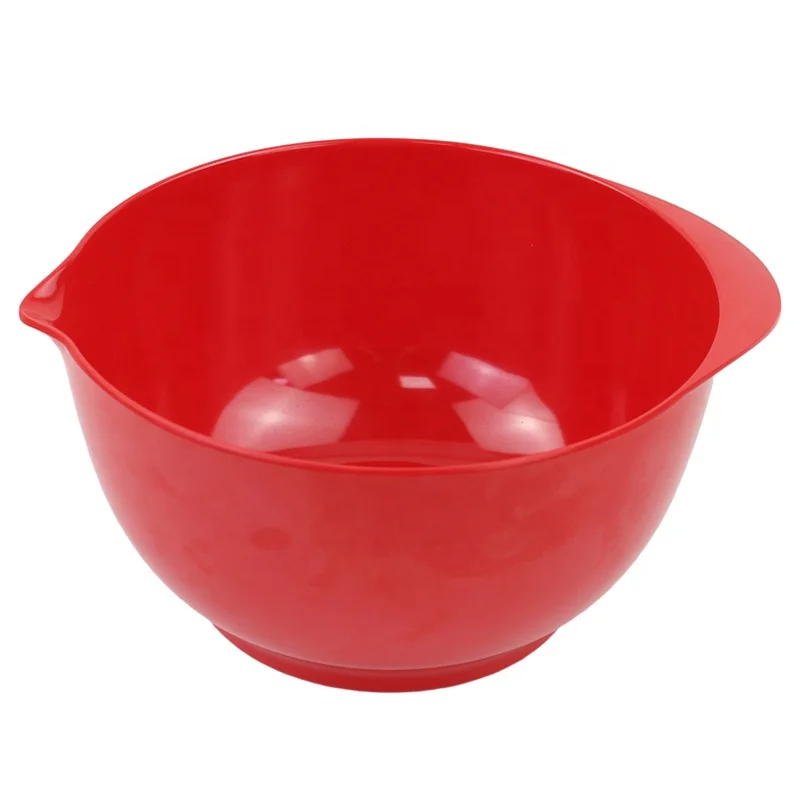 Custom Set of 3 Large Cake Salad Mixing Bowl Set Melamine Sauce Bowl with Pour Spout Handle
