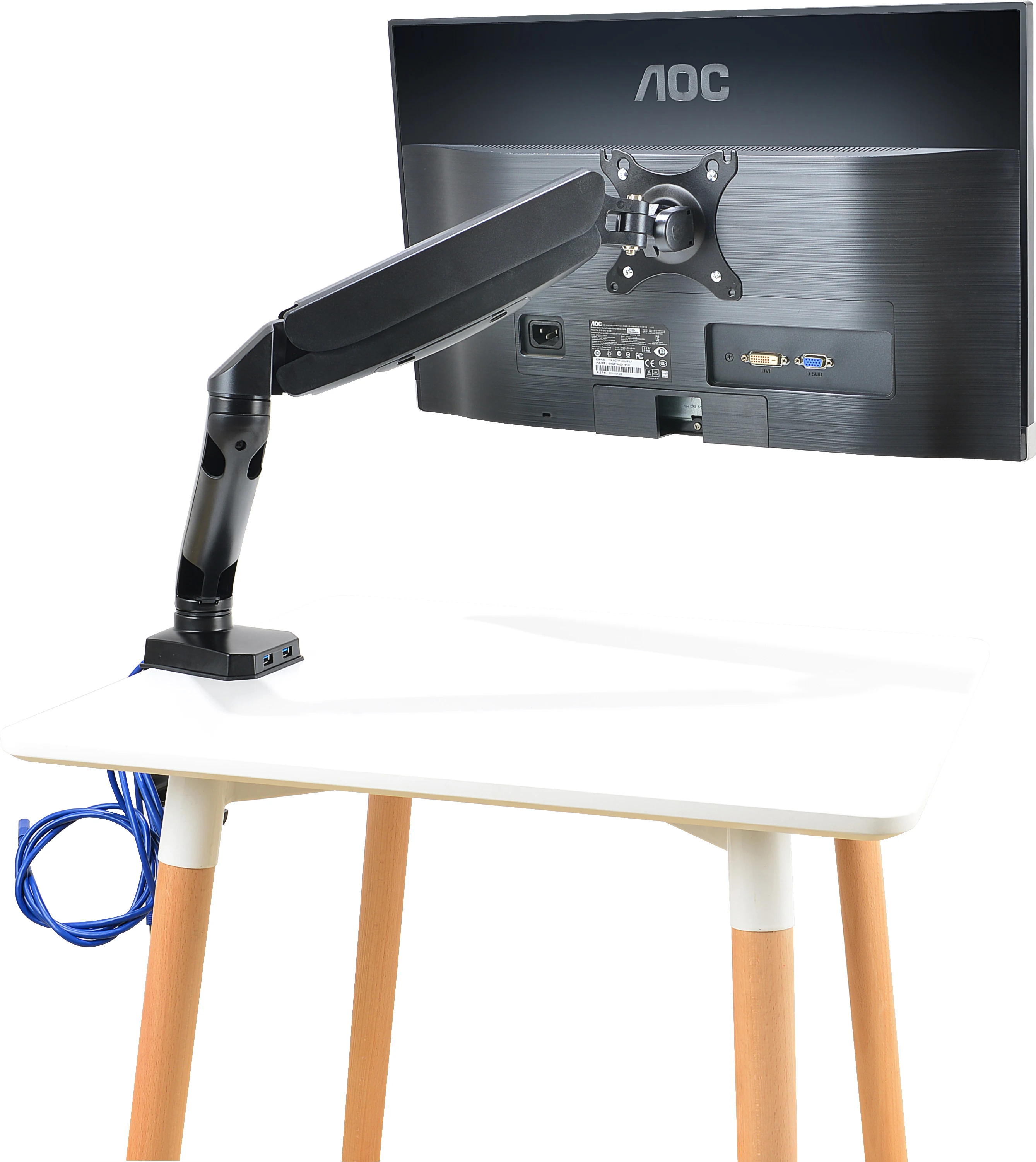 Подставка для монитора ПК с газовой пружиной для офисных работников, регулируемый держатель для ЖК-экрана, настольная подставка для монитора