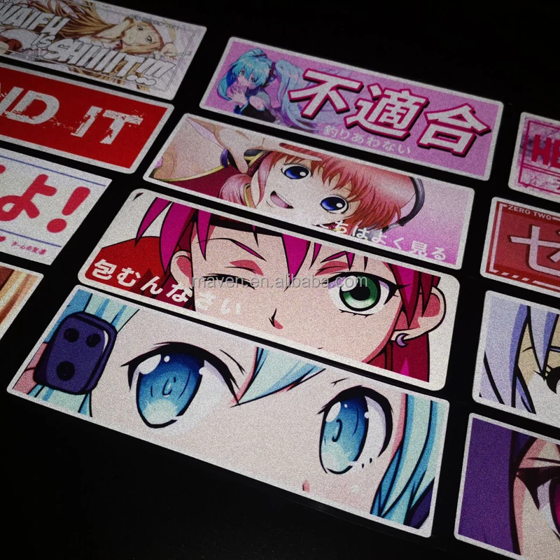 100+  Wholesale Anime Designs Reflective Sticker For Car Side Door Motorcycle Tire Helmet JDM Sticker Decal