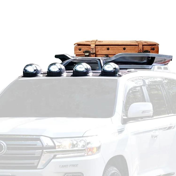 Aluminium Alloy Car Roof Rack Carrier Box  Roof Luggage Rack with Light For Land Cruiser LC200 Prado Patrol
