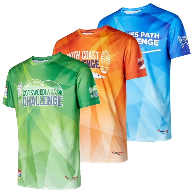 OEM Custom logo Polyester Quick Dry Moisture Wicking shirt  Sport Running Marathon Event Sublimation T-Shirts