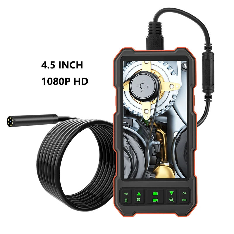 3.9mm ultra-fine mini camera with 4.5-inch LCD display 1080p HD waterproof car maintenance endoscope camera with 32G card
