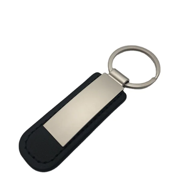 Luxury Sublimation Brand Blank Metal Leather Key Ring Chain Keyring Keychain