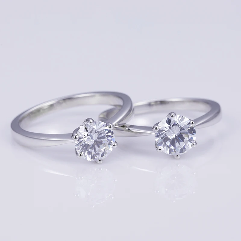 MS-533 Round Cut AAA AAAAA CZ Stone Customized 925 Silver Solitary Ring