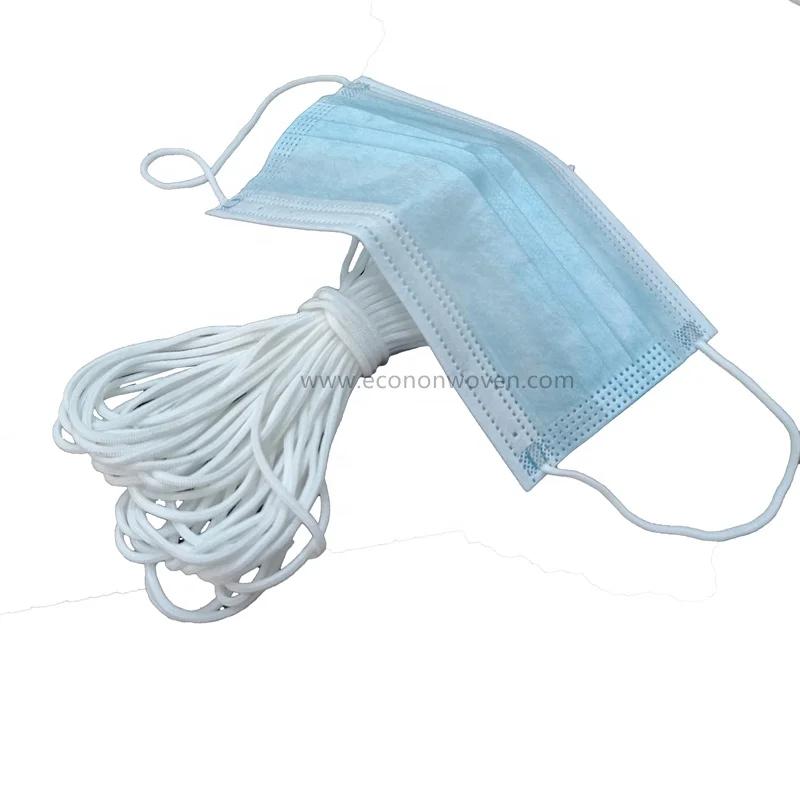 facemask flat elastic 100% biodegradabble earloop for mask 3mm round