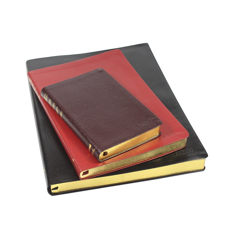 2020 new custom embossed logo gold foil logo printed  note book journal  business gift grid dot a5 leather notebooks