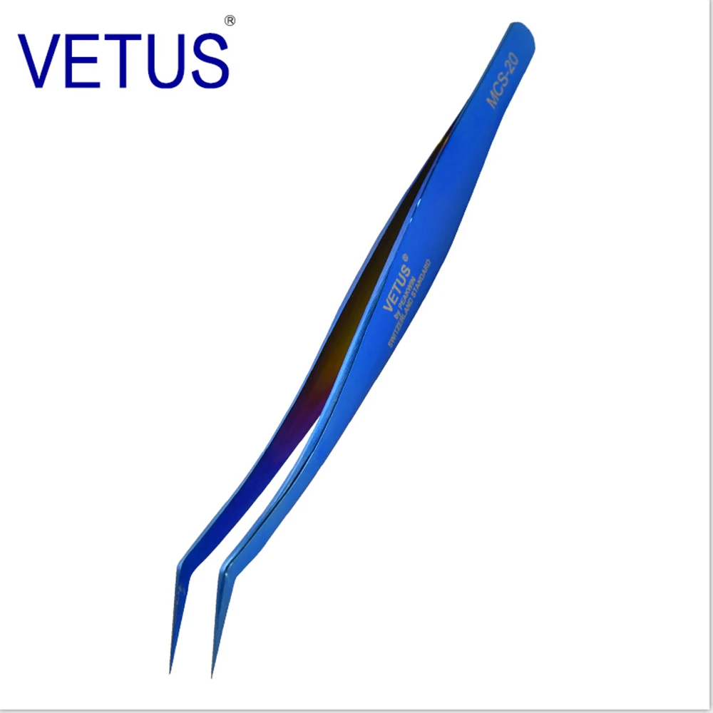 Yelix Vetus MSC Colorful Eyelash Extension Tweezers Anti-magnetic Volume Lash Tweezers Gold Eyebrow Pincet