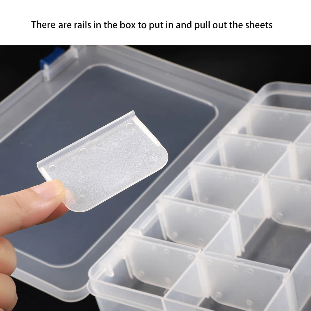 Adjustable fish hook container transparent plastic bait box bait hook storage bracket fishing tackle box fish lure and hook box