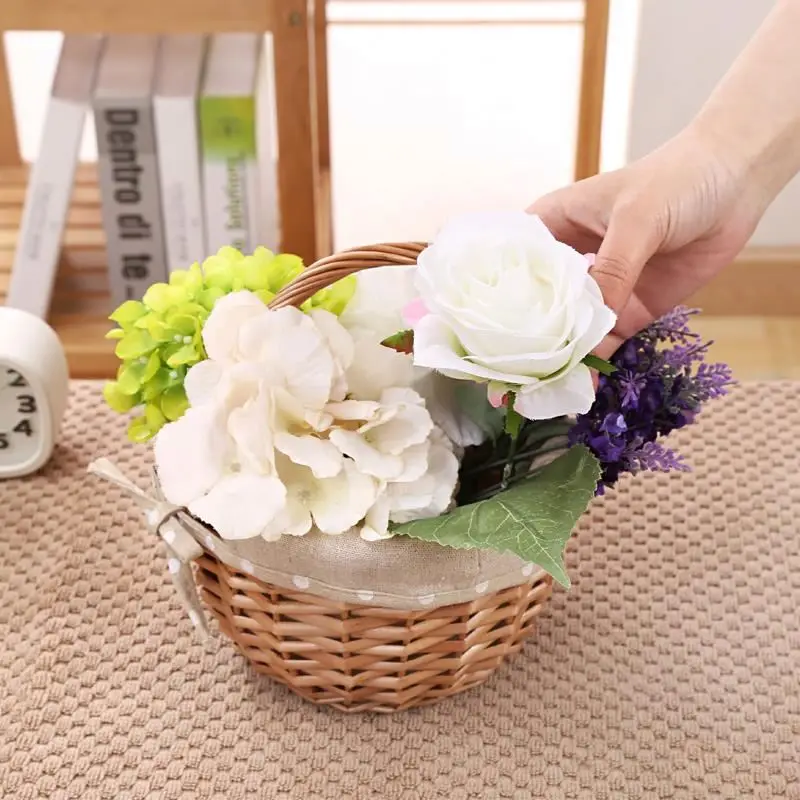 
Factory Wholesale Willow Gift Basket Lined Wicker Baskets for Crafts with handle 