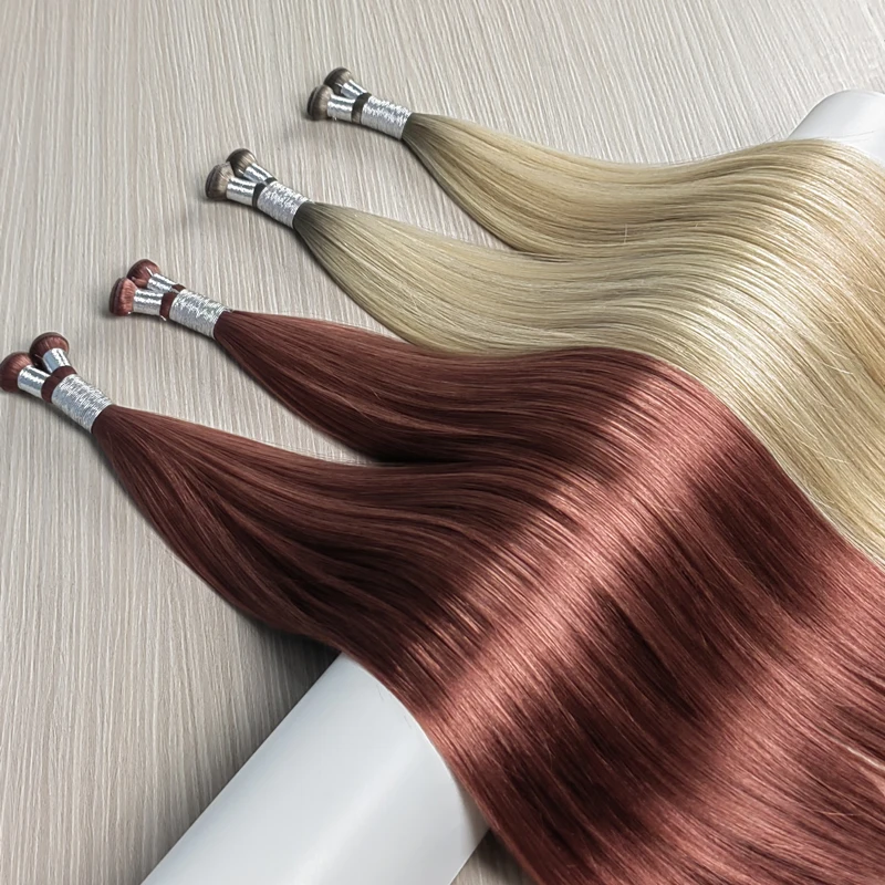 Cuticle Aligend Incredibly Thin Hair Extensions Genius Weft Virgin Human Hair Weft Human Extension