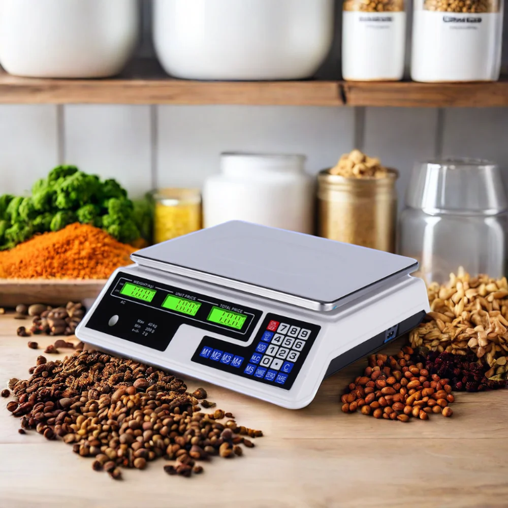 Digital 30kg & 40kg Rectangle Price Computing Scale with Weight Measuring Function & Digital Display