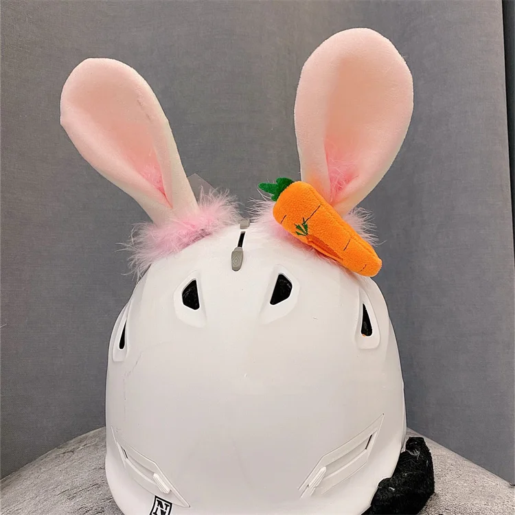 THC-8E002   Helmet decoration motorcycle ski plush fluffy cartoon animal ear detachable helmet decoration