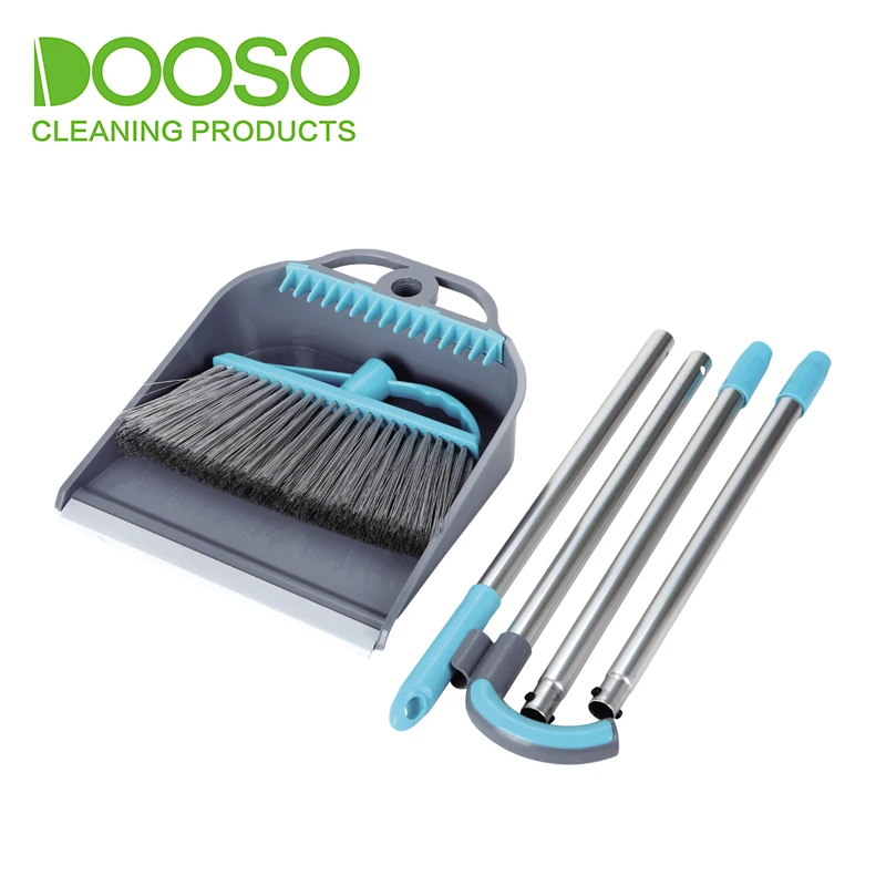 Modern Broom and Dustpan Set Heavy Duty for Home with Long Adjustable Handle Broom with Dust Pan