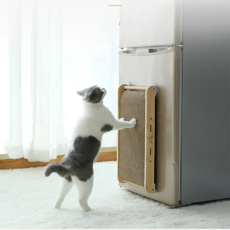 cat scratch board toy lounge cardboard with solid wood pet furniture cat scratcher