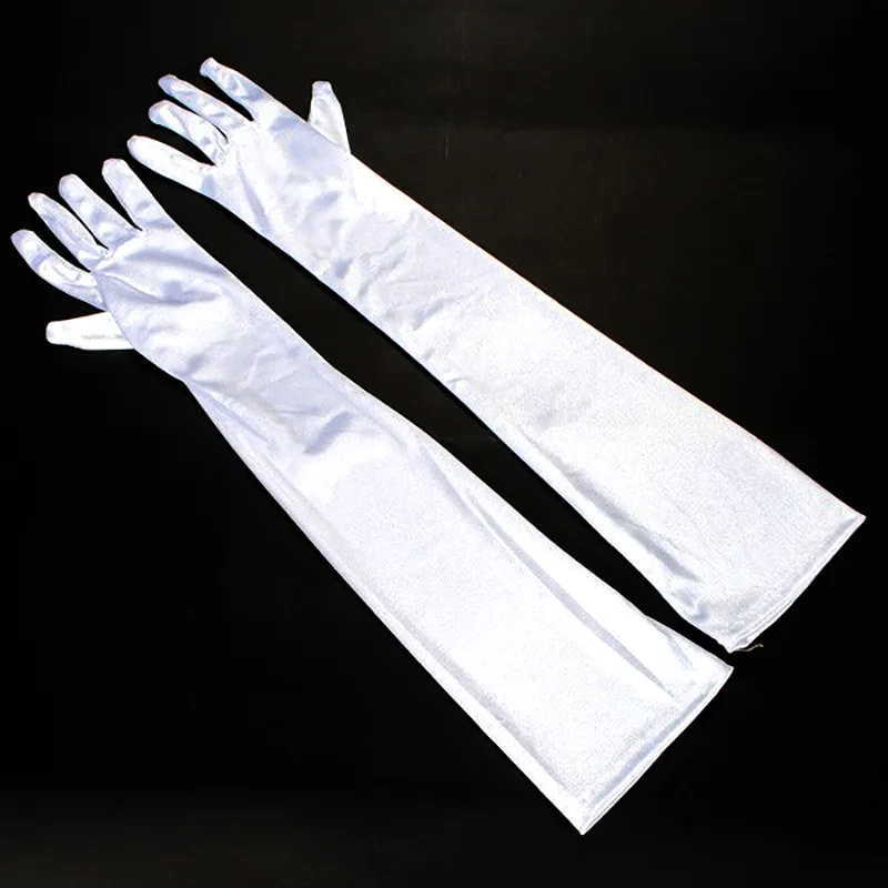 Lengthened over-the-elbow lady bridal sunscreen satin party wedding long gloves for women