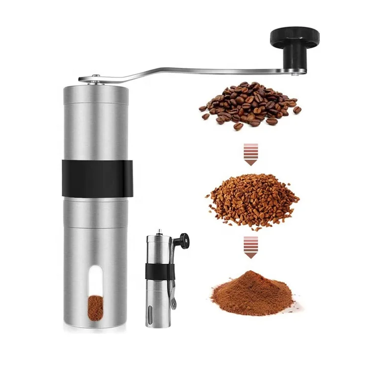 Stainless steel mini grinder manual coffee ceramic burr spices mill coffee grinder
