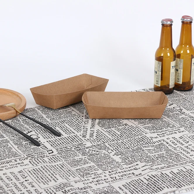 Wholesale Cheap Full Size Disposable Snack Fast Food Box Paper Tray Food  Tray with Printed Logo