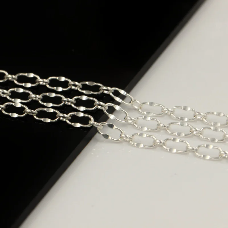 GP 3.6mm long oval thick Long and Short lip sequin Dapped Chains 14K Gold Filled silver S925 permanent jewelry chains supplier