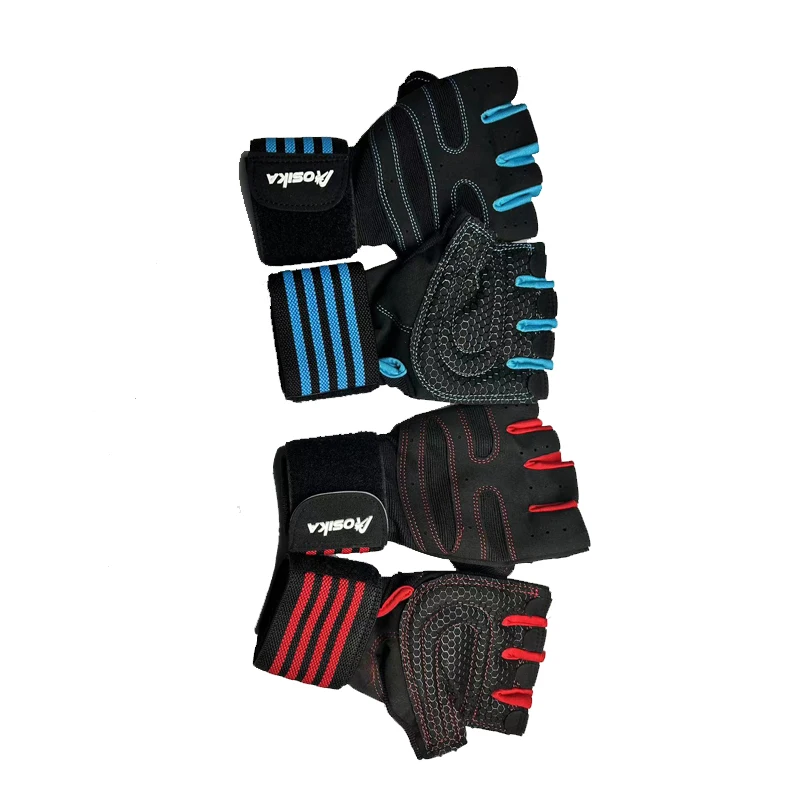 Хит продаж, черные перчатки для тяжелой атлетики, велосипедные перчатки с ремешком для спортивных и женских фитнес-перчаток