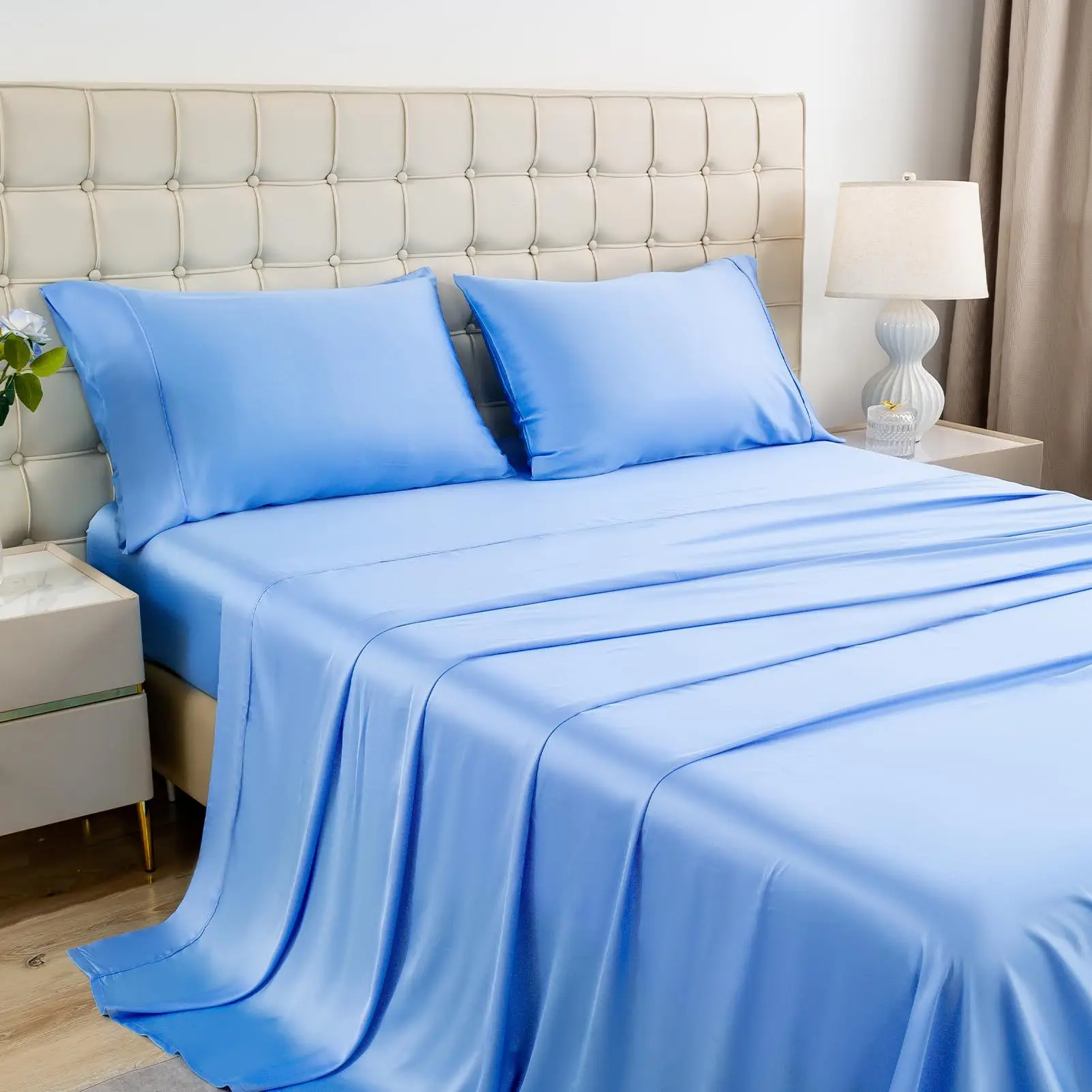 wholesale custom solid colors bed cover set bamboo duvet cover bedsheet bedding set King size