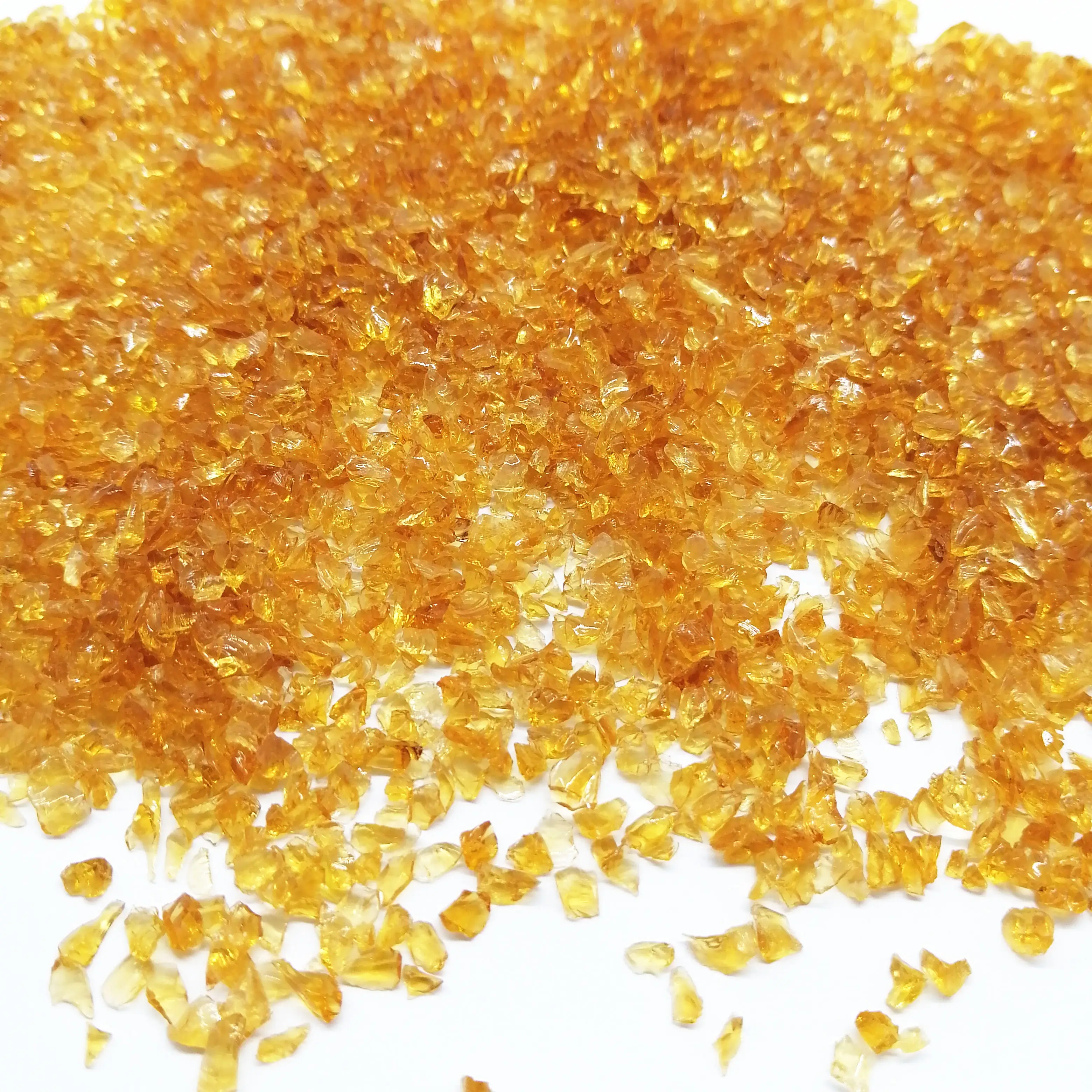 Hot sale manufacturer amber 1-3mm aggregate broken crushed glass chips used for terrazzo floor and tile