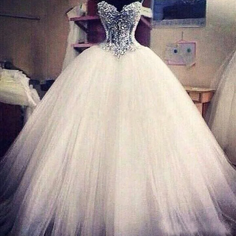 Mumuleo Ball Gown Wedding Dresses Sweetheart Corset See Through Floor Length Princess Bridal Gowns Lace Pearls Wedding Gowns